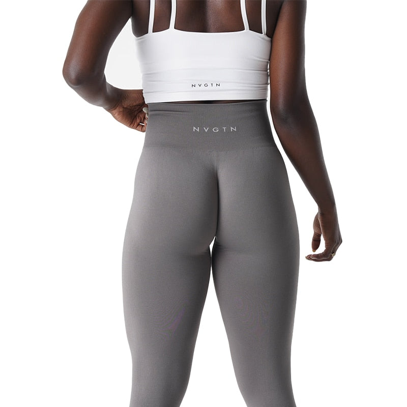 Women Soft Workout Tights Fitness Pants Light Grey