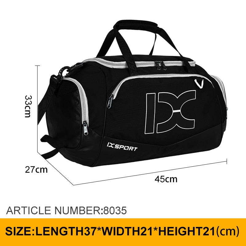 Men Gym Fitness Travel Bag oversized blackwhite