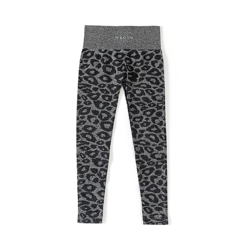 Women Zebra Pattern Seamless Leggings Pants Black