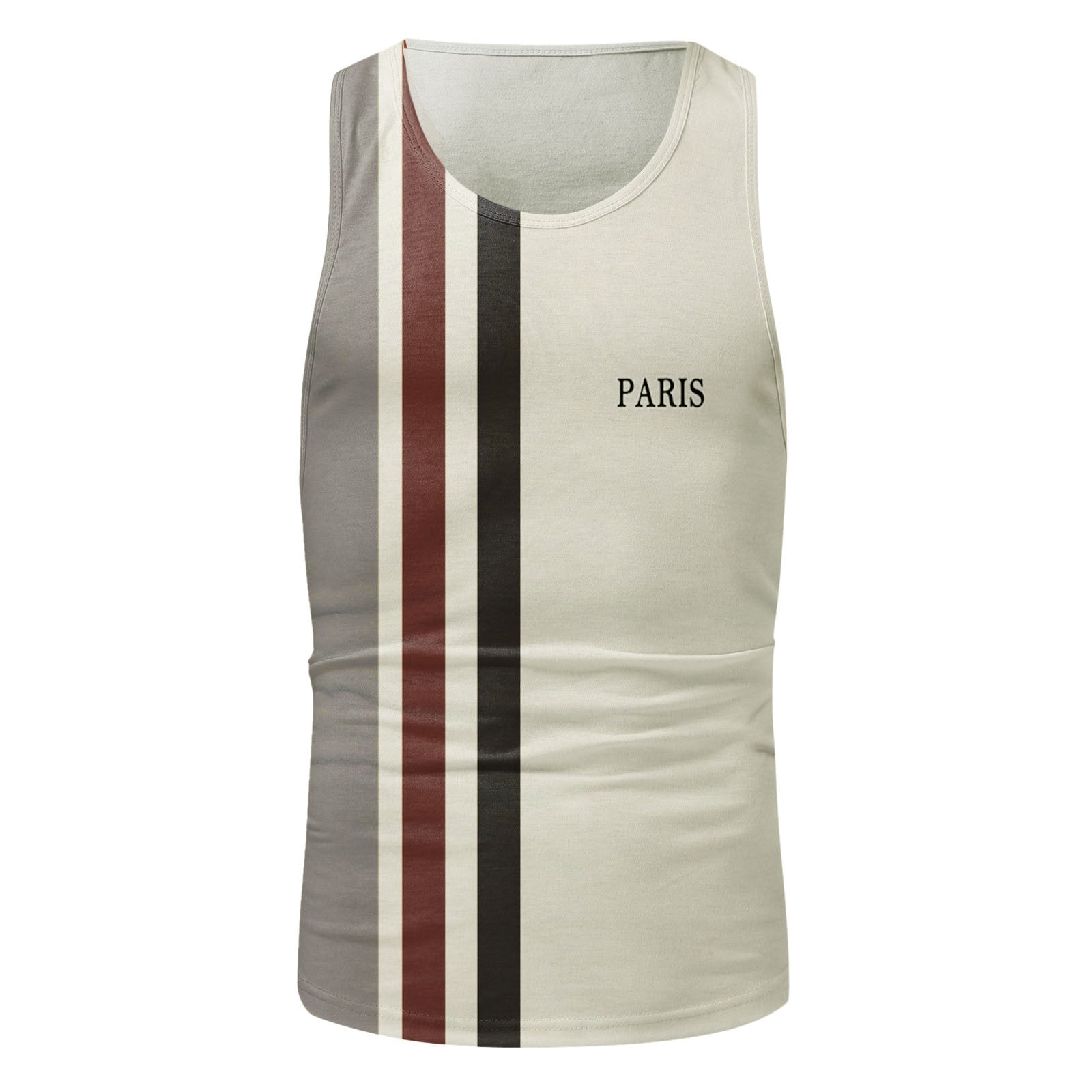 Male Striped Print Vest Tank Tops