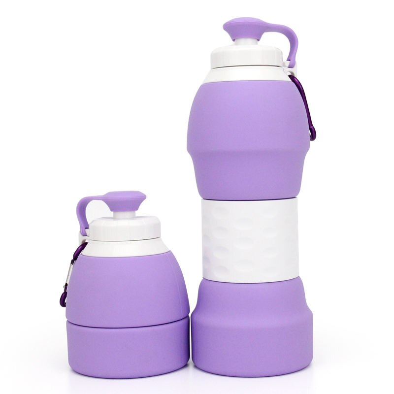 Portable Collapsible Water Bottle 580ML Purple