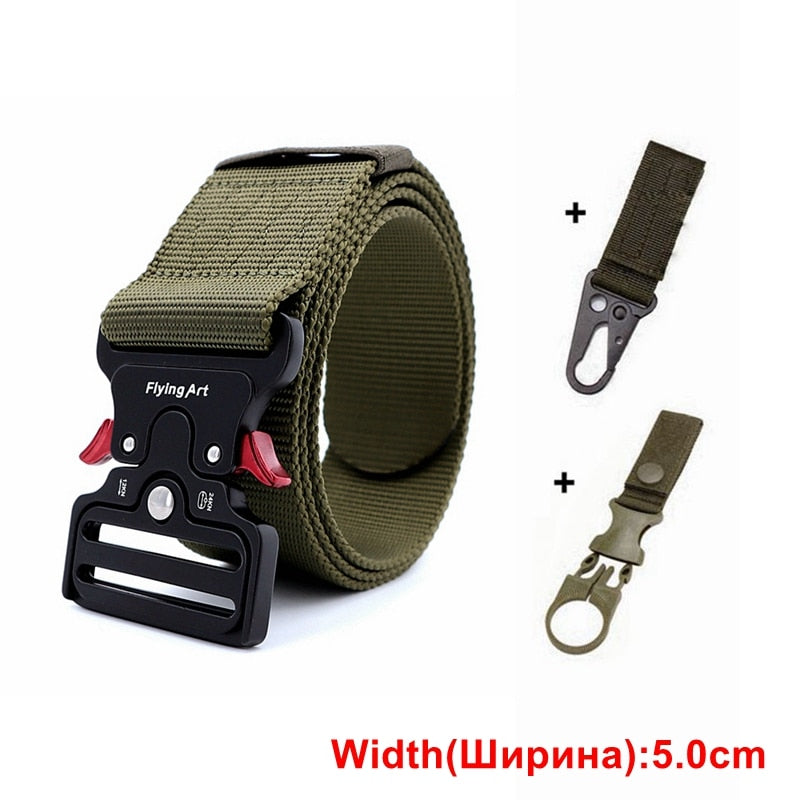 Men Sports Military Army Tactical Belts 5.0cm G Belt 2 Hook