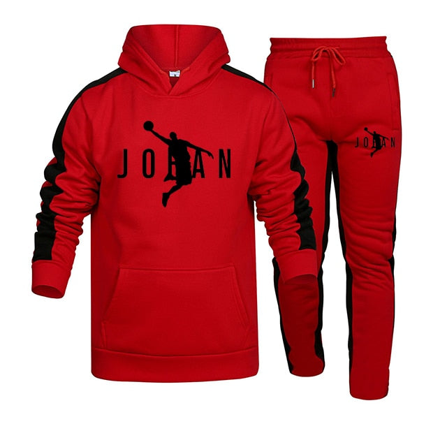 Men Sportswear Hoodie Sets red 1