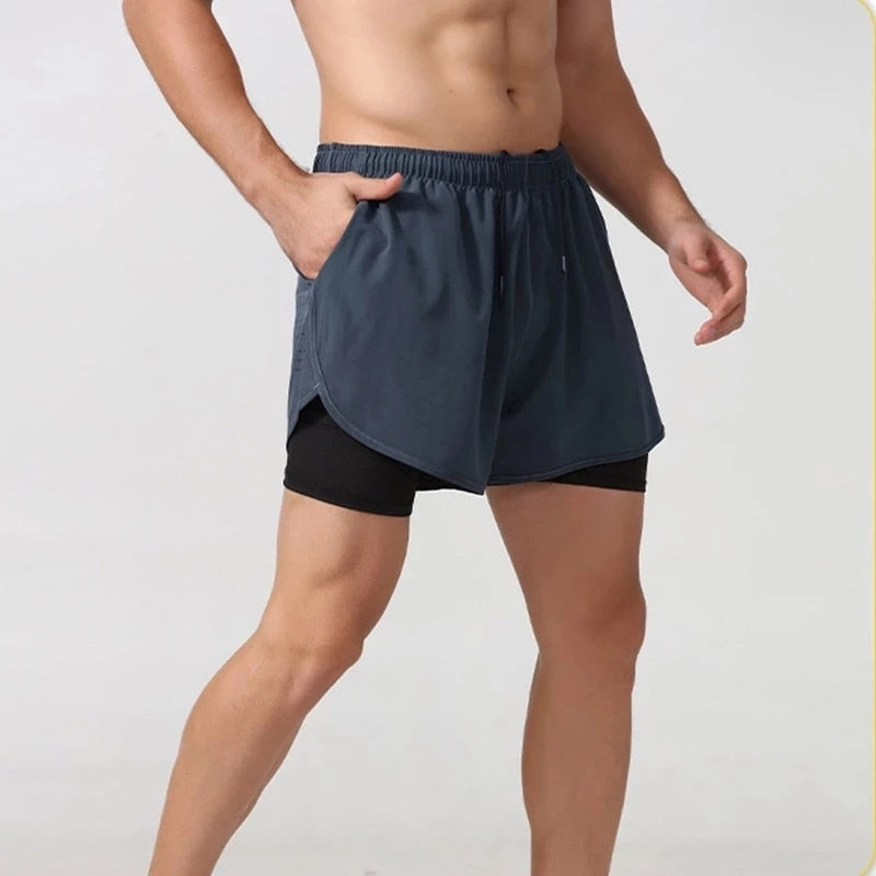 Men Double-deck Gym Shorts