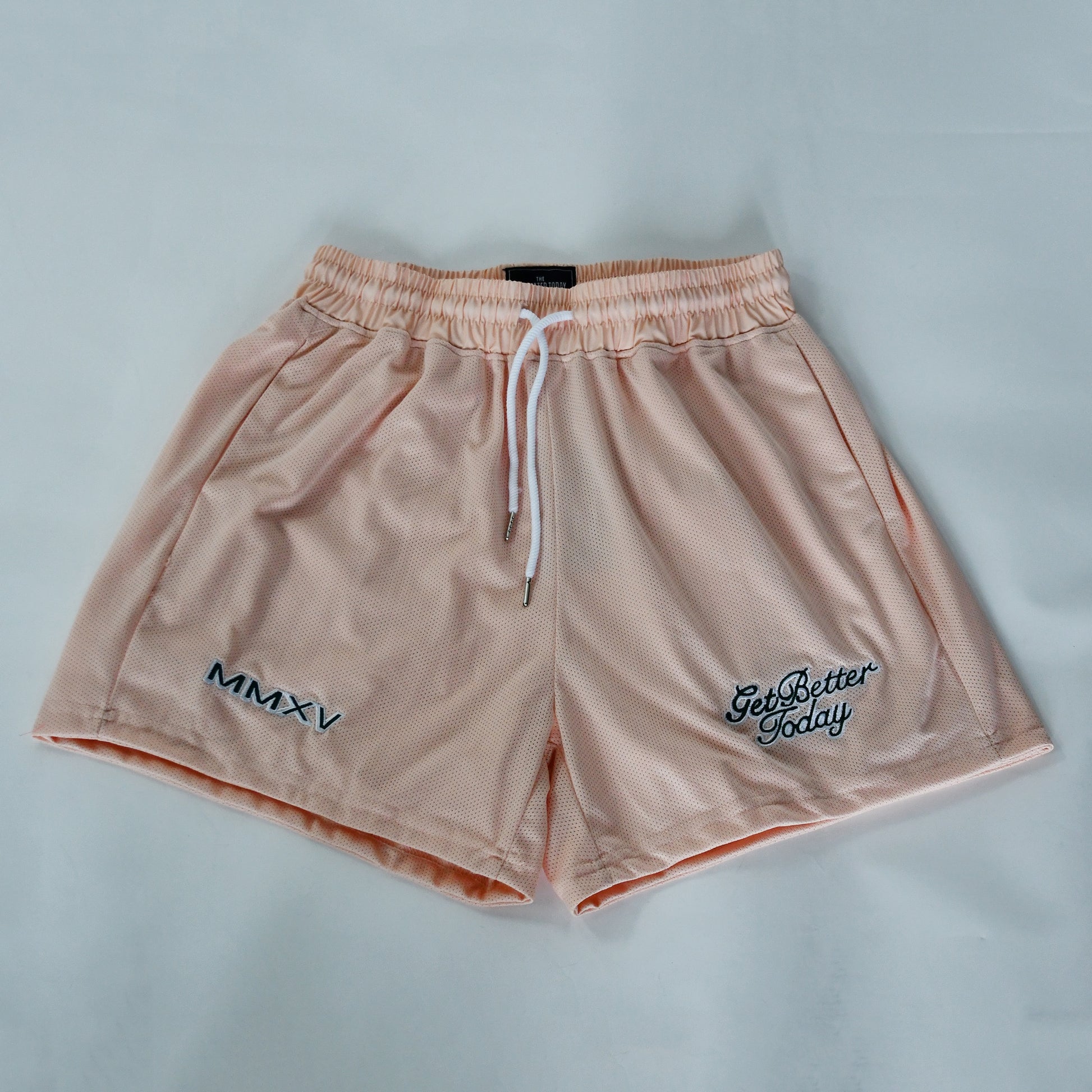 Men Gym Get Better Today Mesh Shorts Solid Apricot