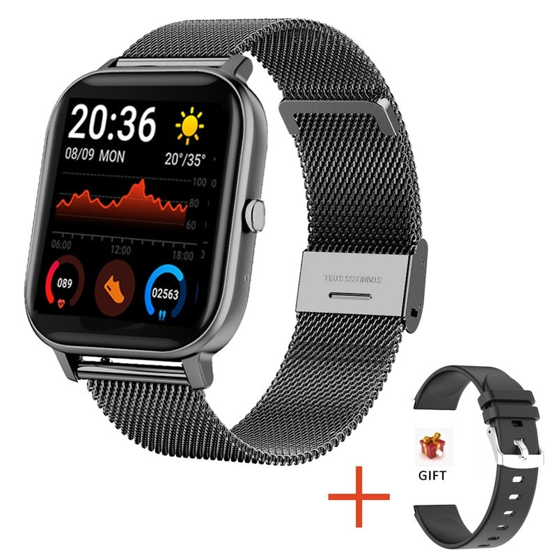 Full Touch Sport Smart Watch Blue silicone strap 2