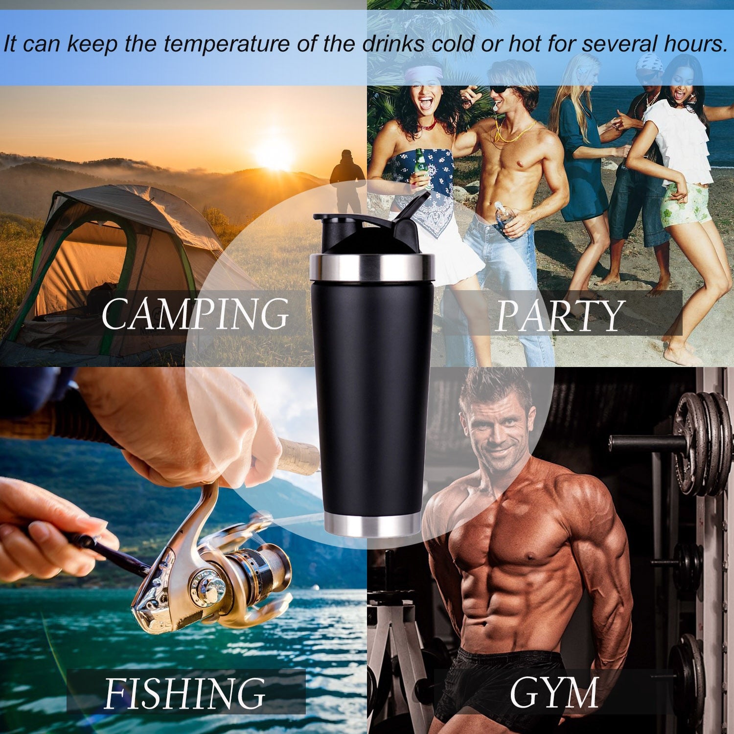 Gym Protein Shaker Water Bottle