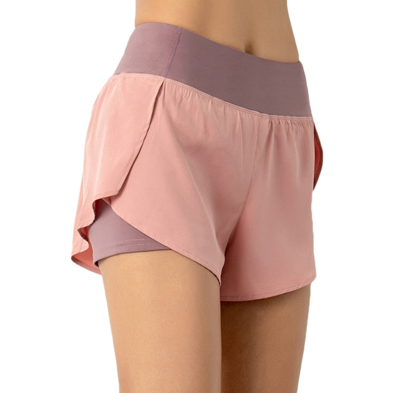 Women Double-layer Biker Shorts