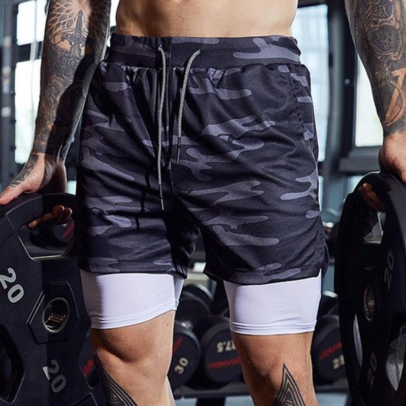 Men Double-deck Running Shorts