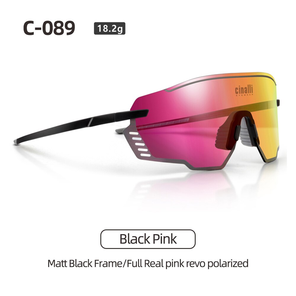 Polarized Cycling Bicycle Glasses Pink C-089-Black