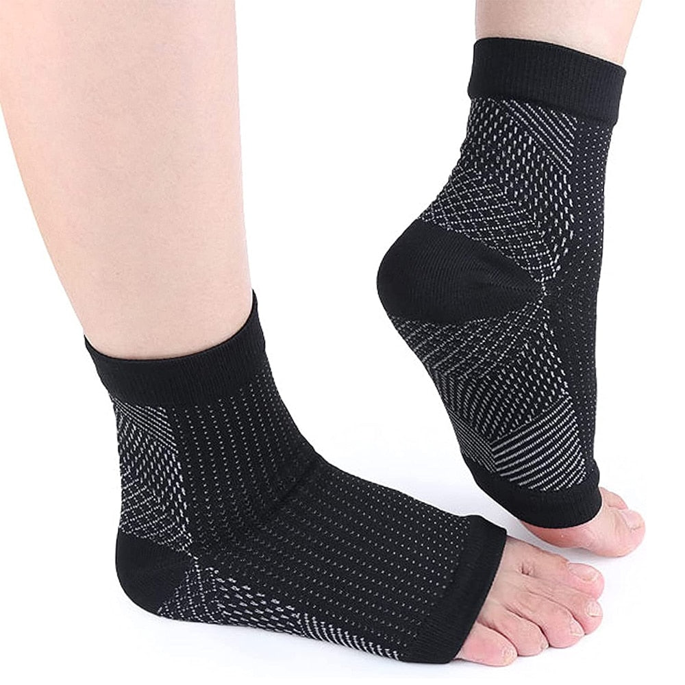 Women Ankle Neuropathy Soothe Socks Black