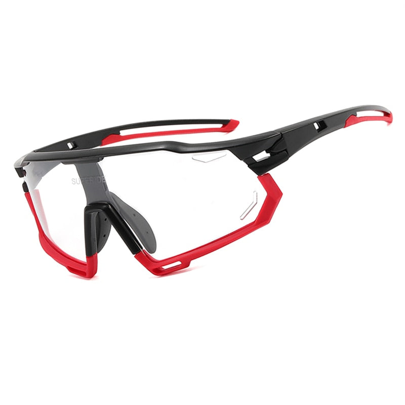 Photochromic Cycling Sunglasses Black Red