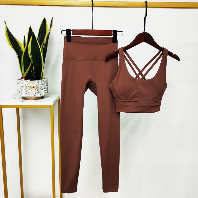 Noble Western Active Wear Yoga Set brown Set