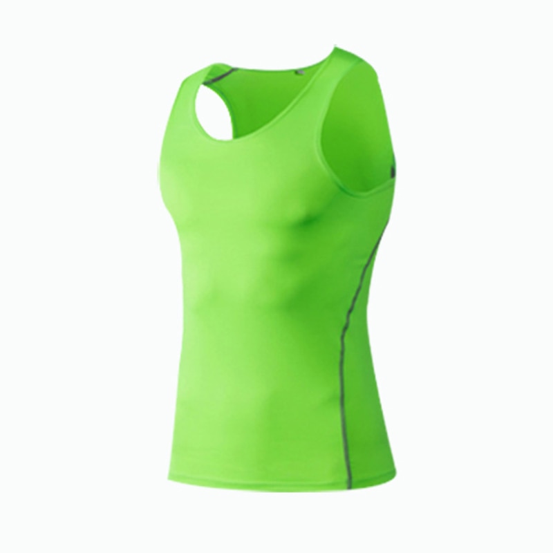 Men Sport Fitness Tees Vest Green