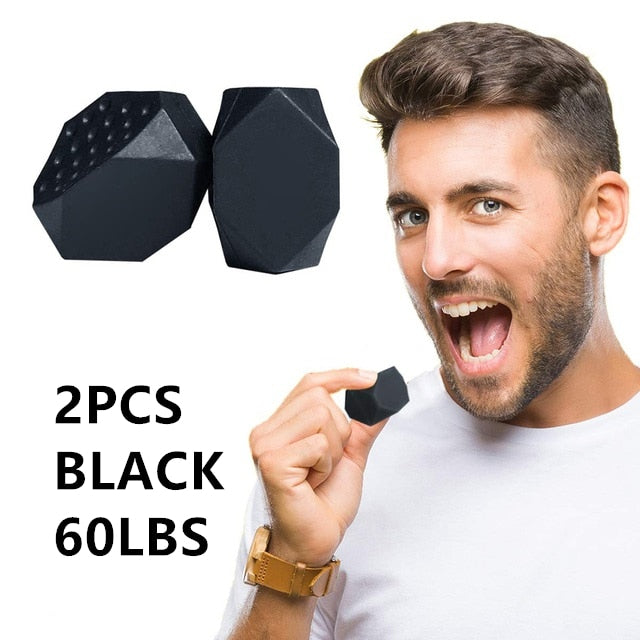 Portable Masseter Training Ball 2pcs black 60lbs