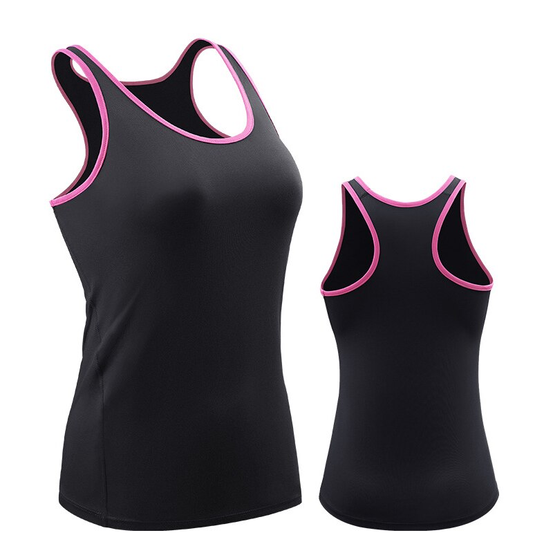 Women's Sports Quick Drying Shirts Black and Pink