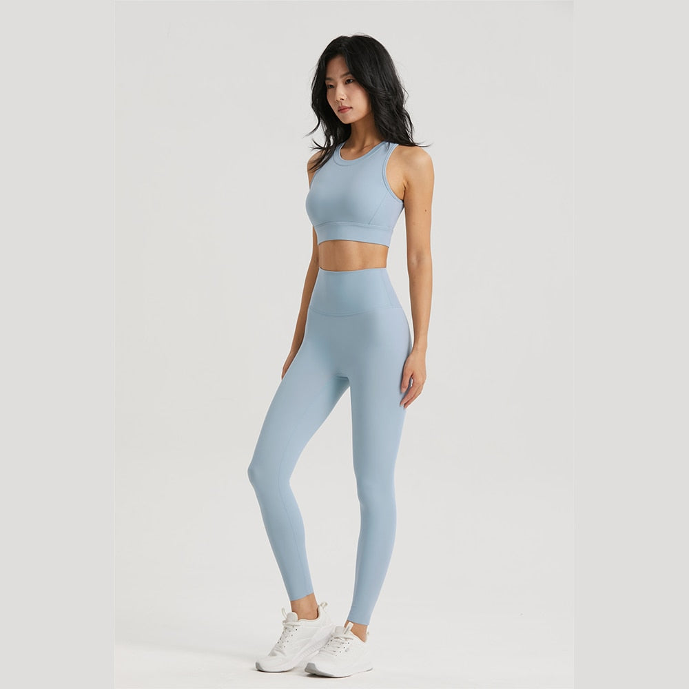 Women Sportswear Yoga Set Denim Blue