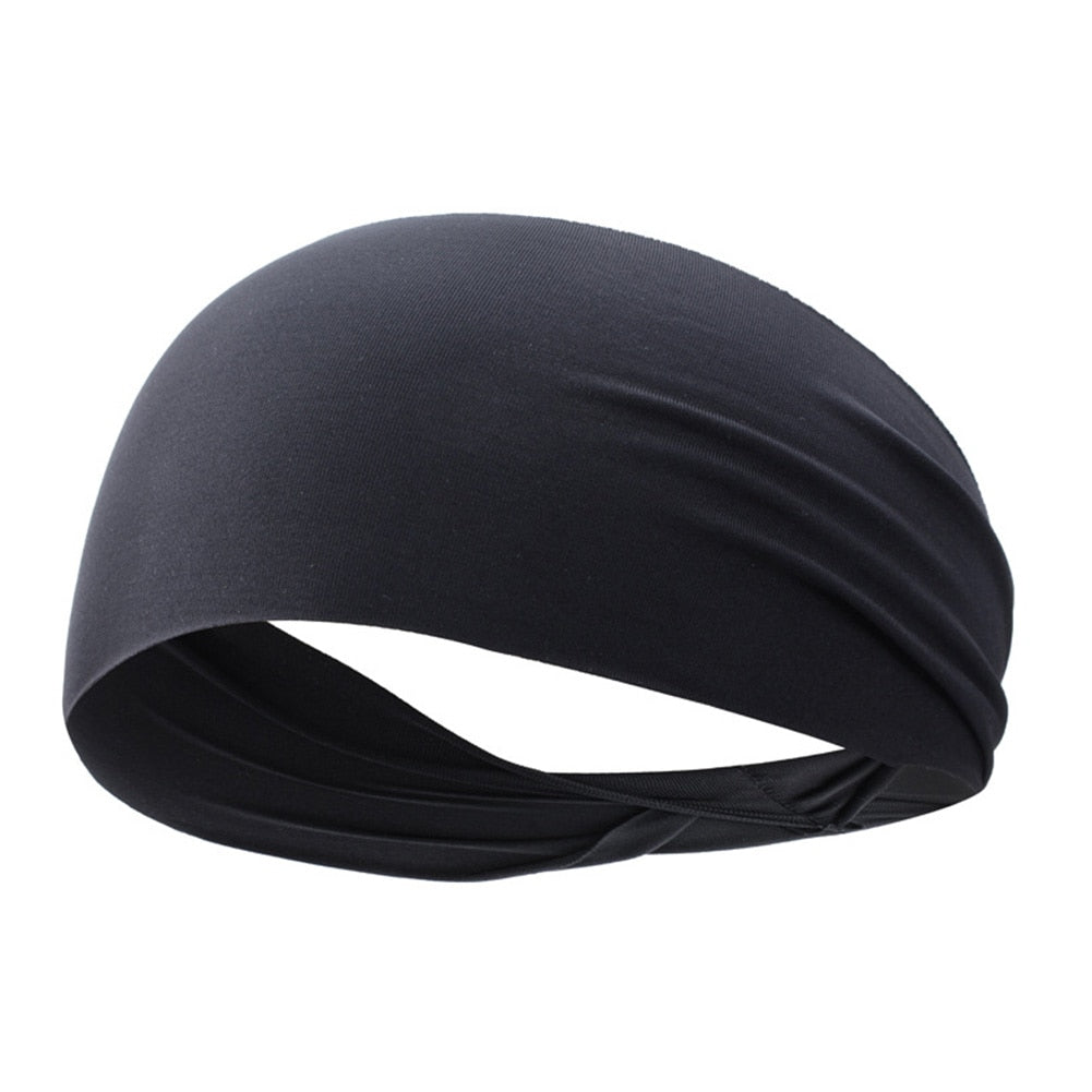 Men Absorbent Sport Headband Black