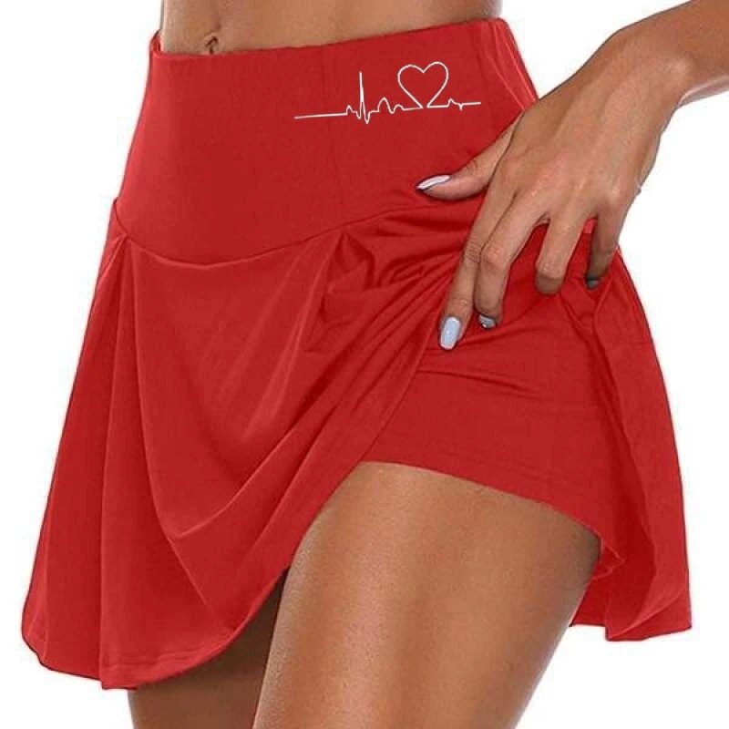 Women's Double-Layer Athletic Shorts red 1