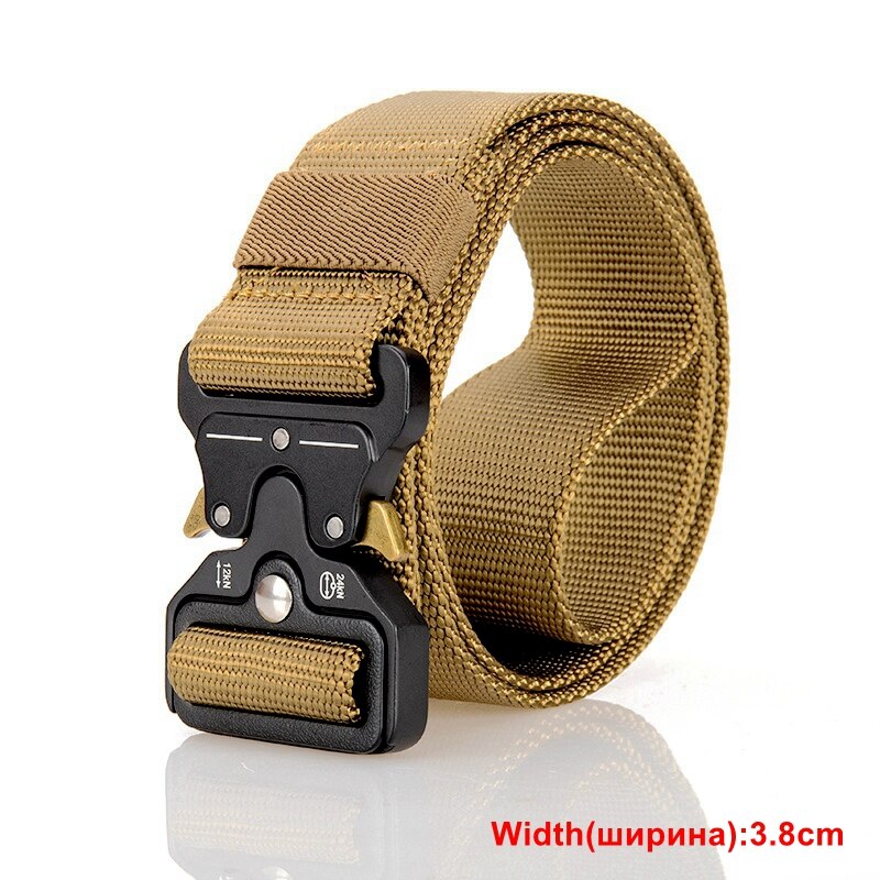 Men Sports Military Army Tactical Belts 3.8cm(wide) Khaki