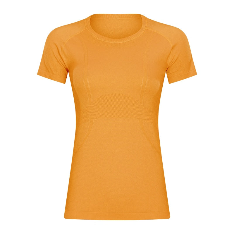 Printed OCEAN Knitted Yoga Sports Shirt Autumn Orange China
