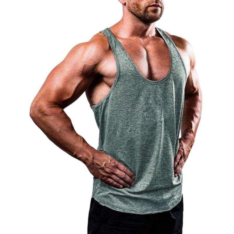 Mens Bodybuilding Tank Tops Combat cyan