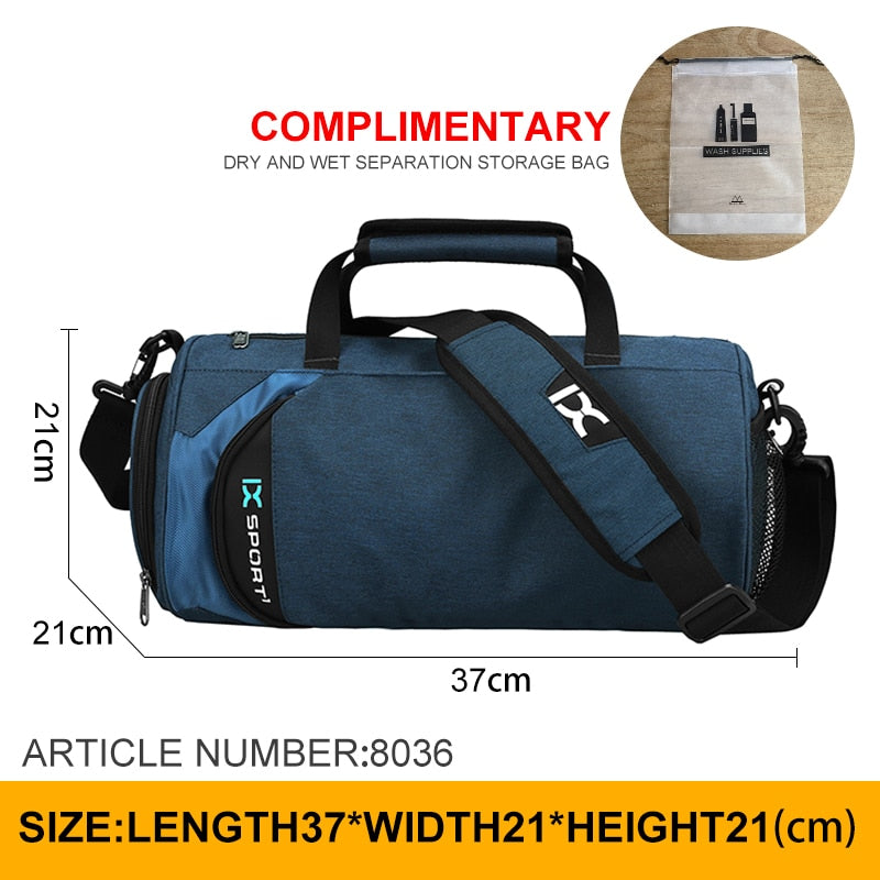 Men Gym Fitness Travel Bag small blue