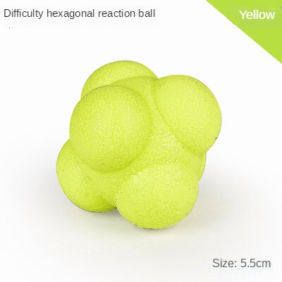 Fitness Silicon Rubber Hexagonal Reaction Ball 5.5cm Yellow