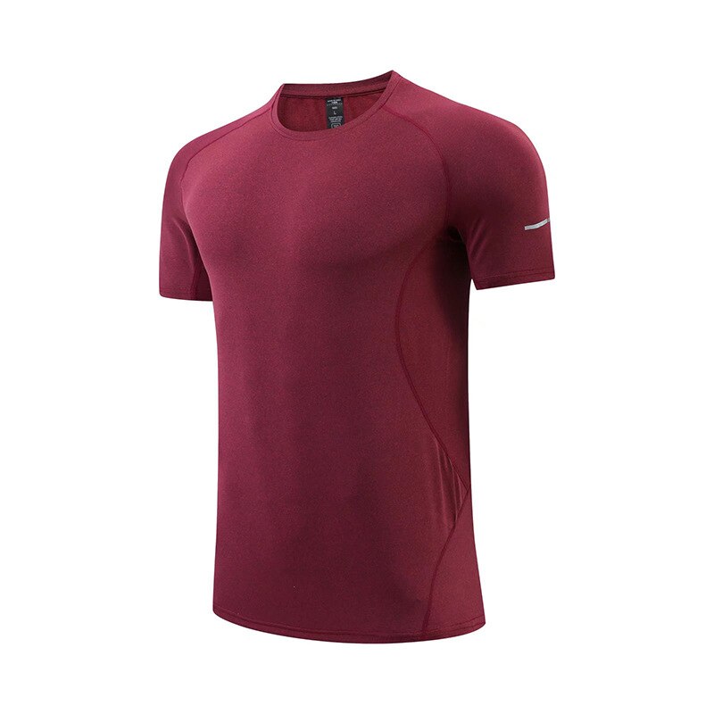 Mens Running Compression T-shirt Wine Red