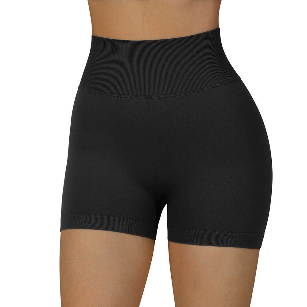 Women High Waist Seamless Gym Shorts SL951BK