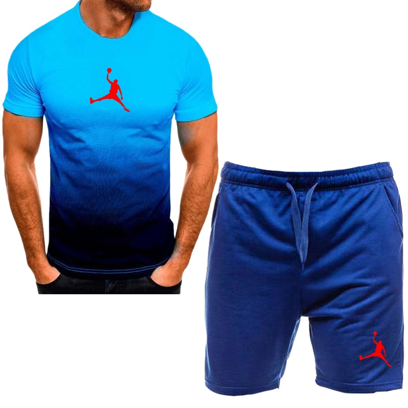 Men Cotton Short Sleeve T-shirt Set