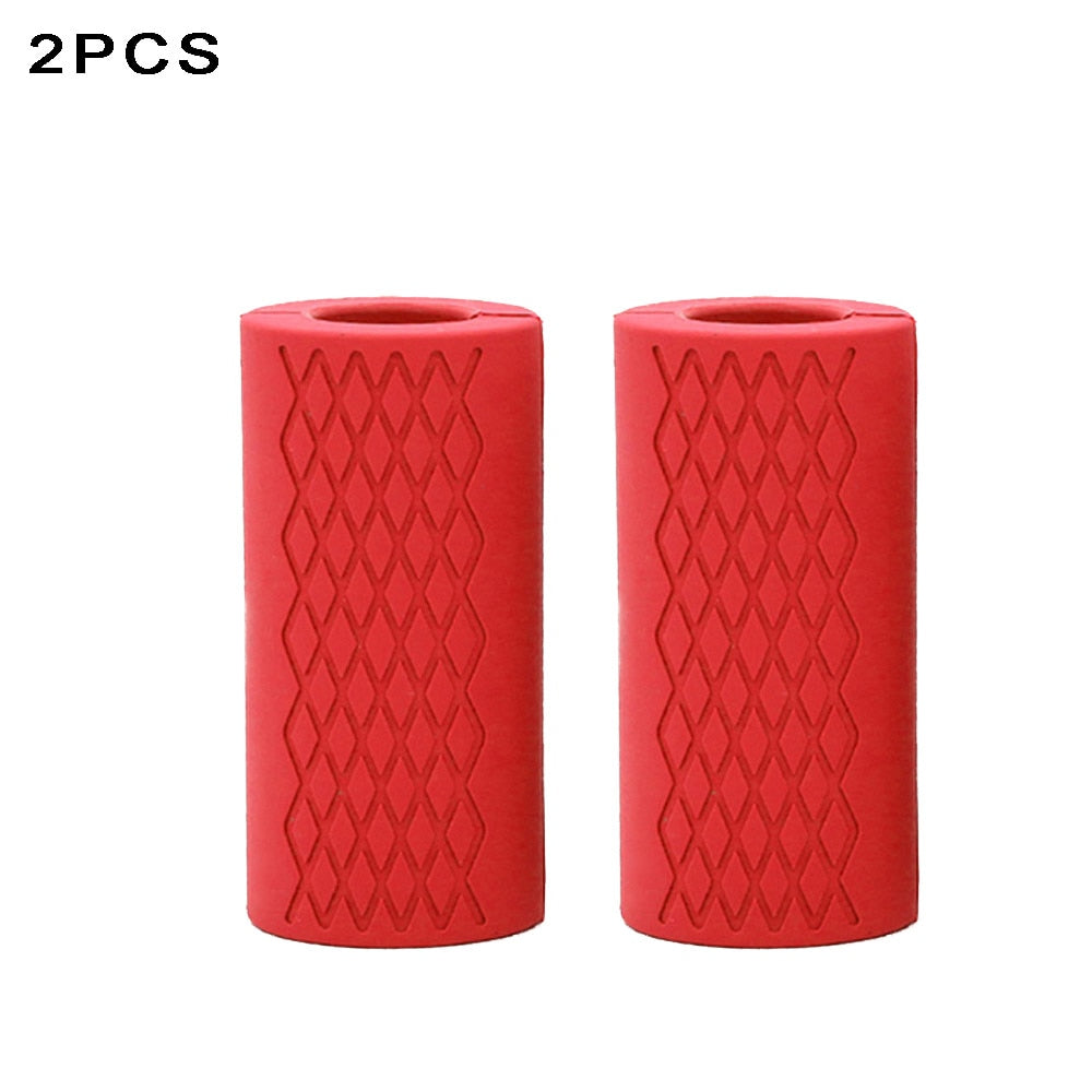 Dumbbell Barbell Bar Handles Grips Pair of Red