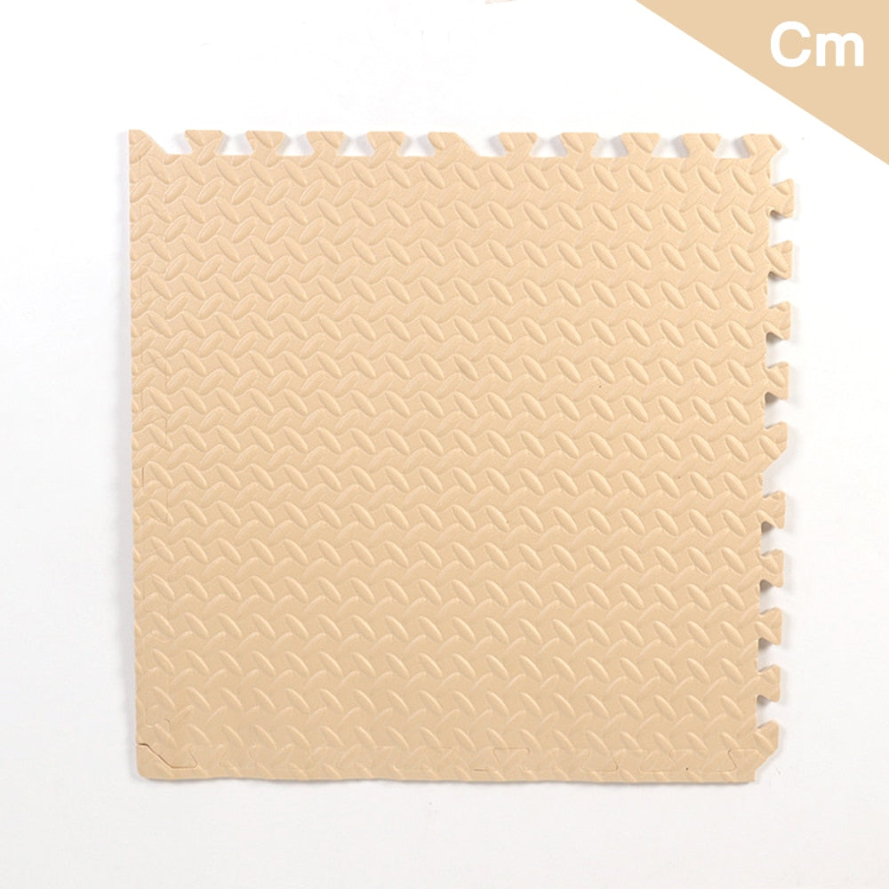 Gym EVA Leaf Grain Floor Mats Beige