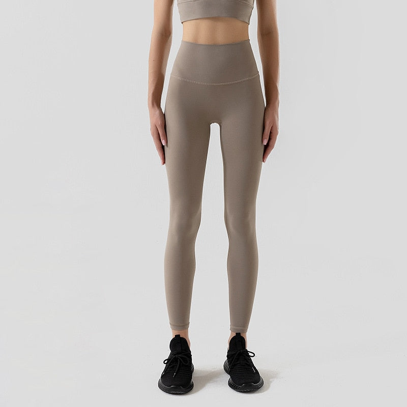 Women TRY TO BN Fitness Gym Leggings Khaki