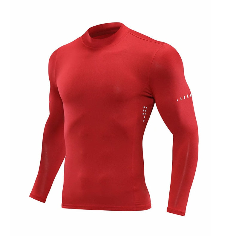 Men Workout Long Sleeve T-shirt red
