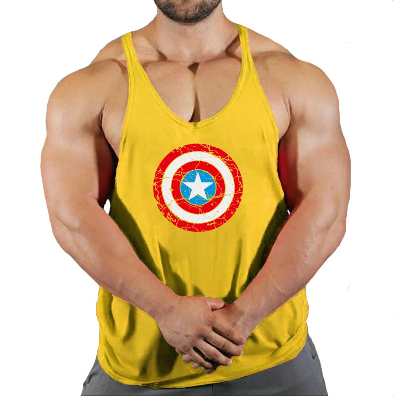 Men Sleeveless Cotton Gym Tank Tops Captain America 6