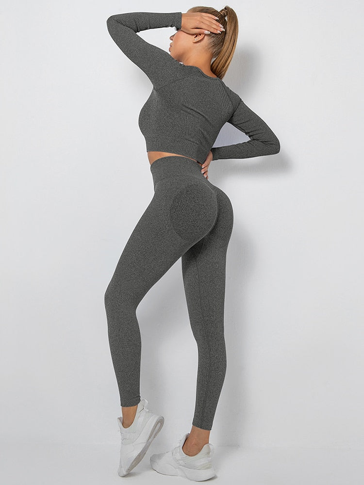 Women High Waist Leggings Sports Suits