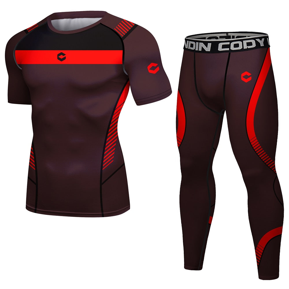 Men Compression Tracksuit Tight Set 19