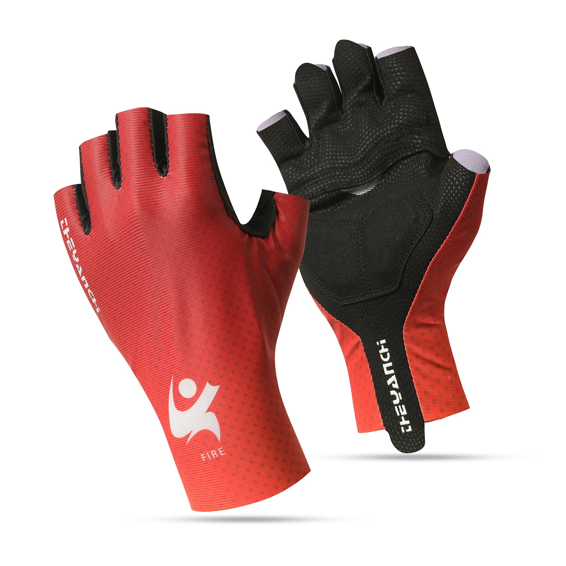 Men Cycling Gloves Half Red