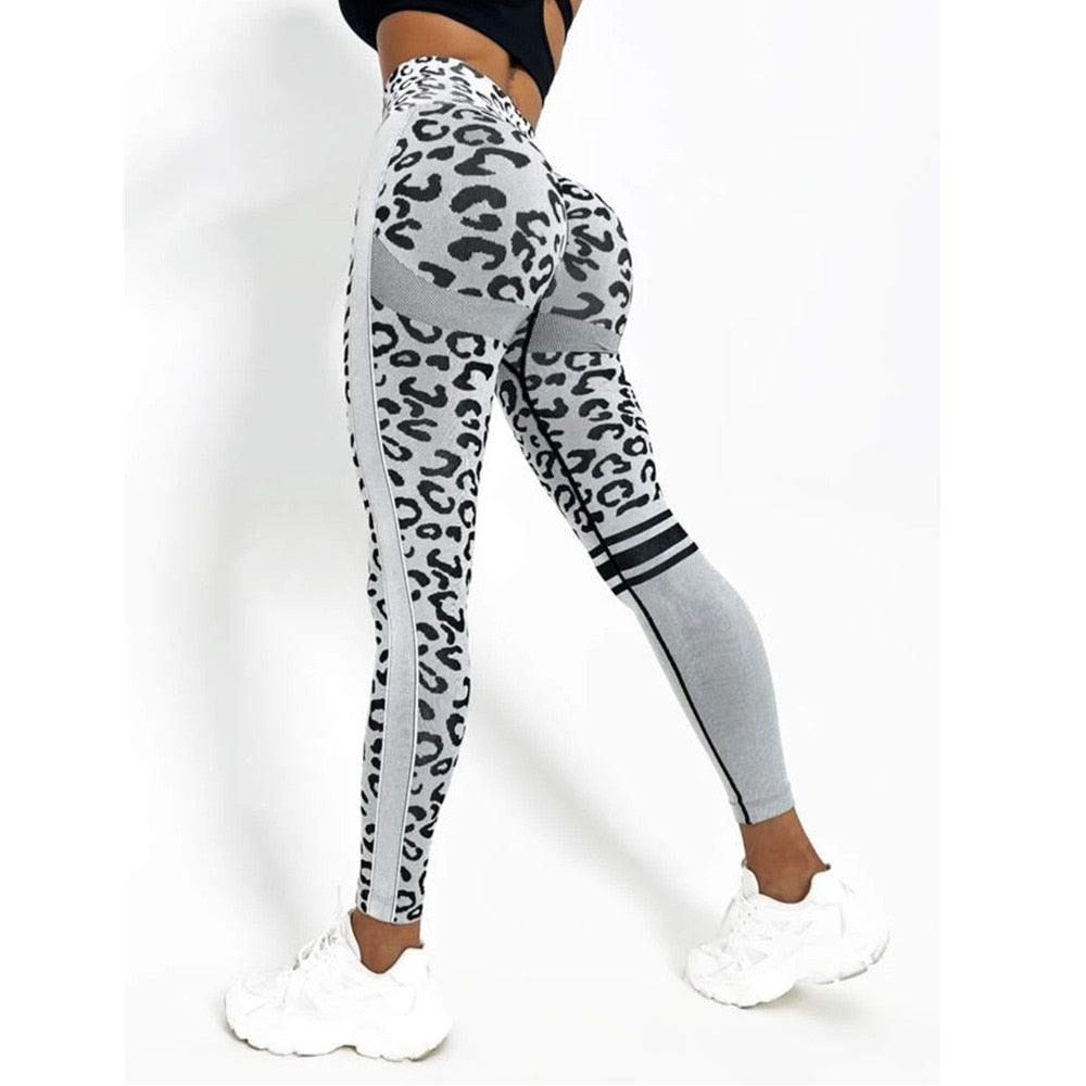 Leopard Seamless Women Sport Yoga Pant white