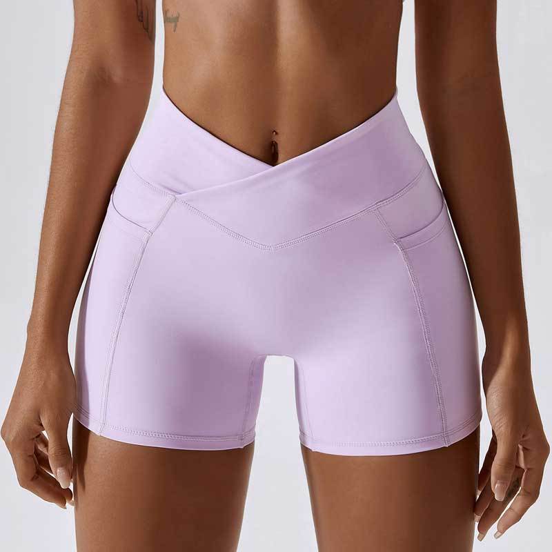 Woman Gym Workout Set Purple Shorts