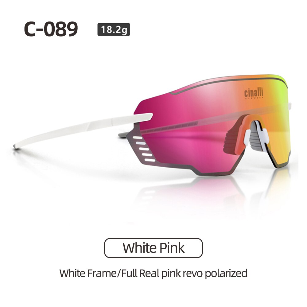 Polarized Cycling Bicycle Glasses Pink C-089-White