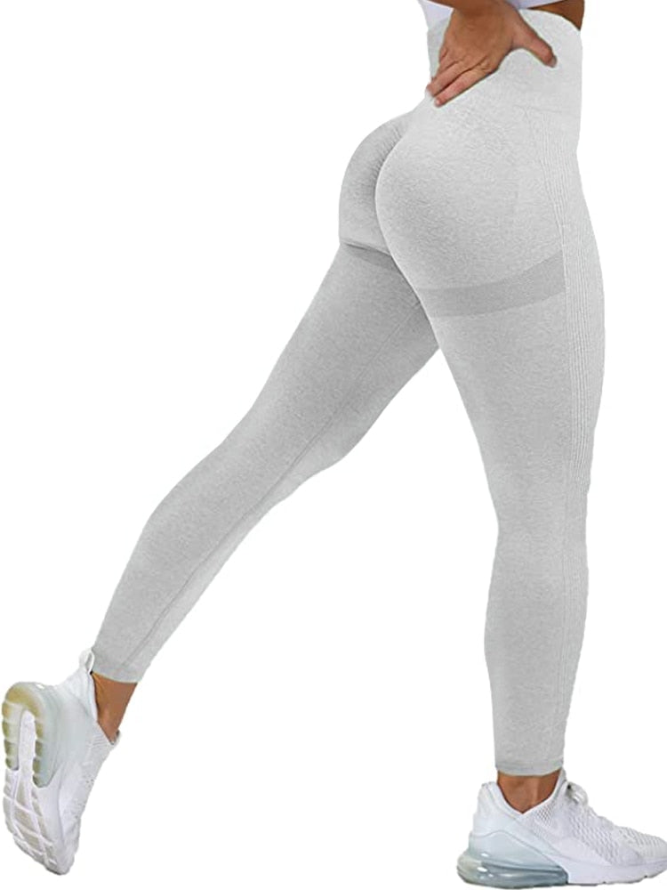 Women Seamless Workout Leggings Light Gray