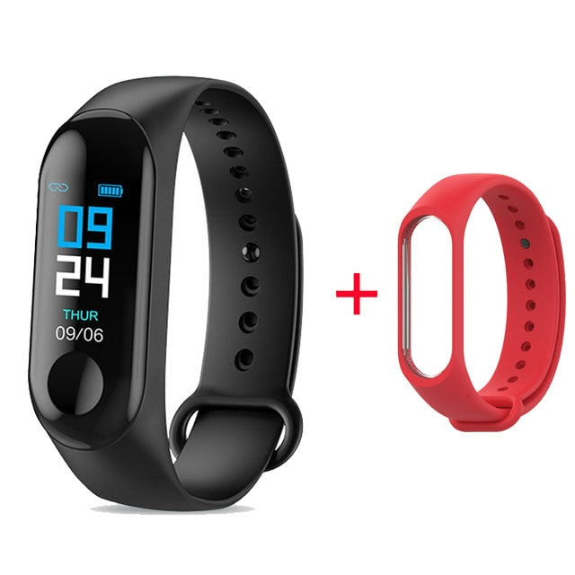 Smart Fitness Tracker with red strap