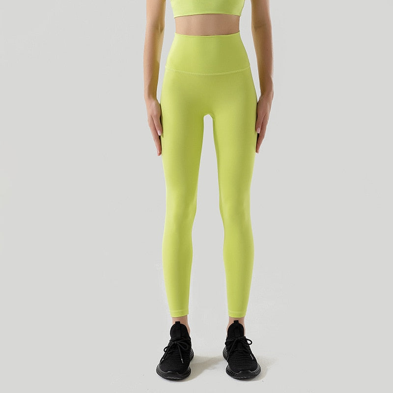 Women TRY TO BN Fitness Gym Leggings Lemon yellow