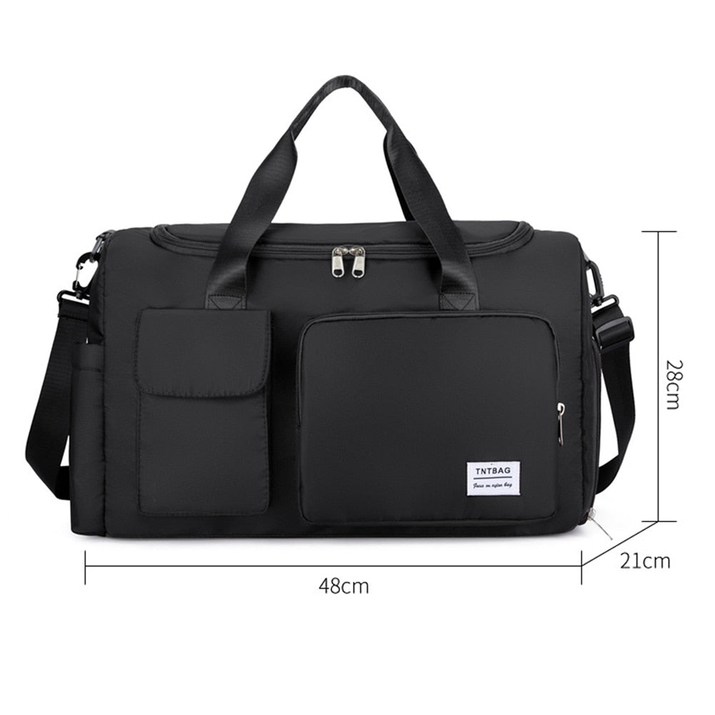 Portable Waterproof Luggage Handbag Black
