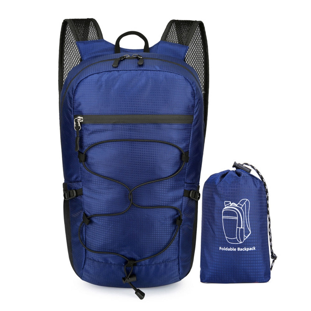 Lightweight Backpack Folding Bag Jewel Blue