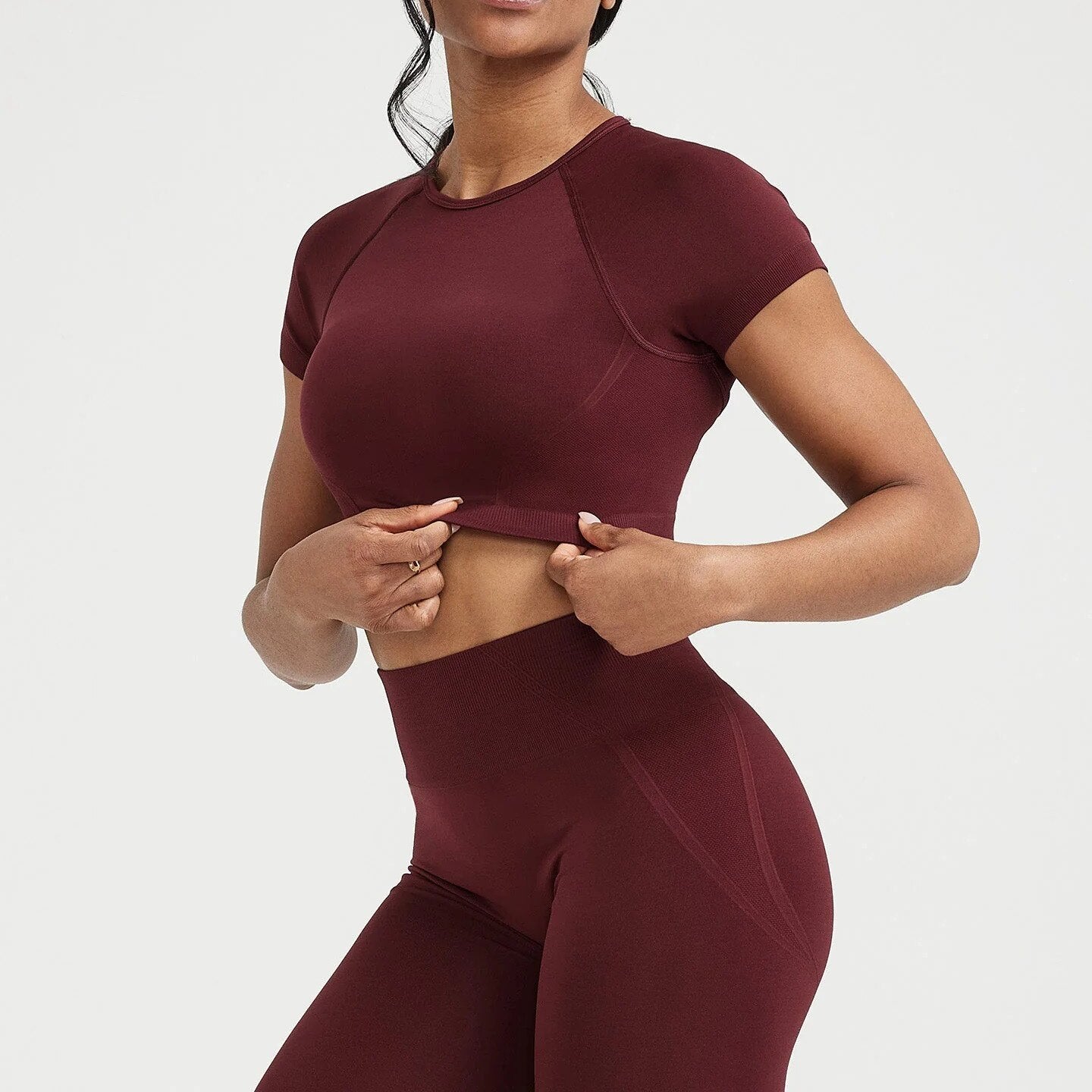 Women Crop Top 2 Piece Yoga Suit