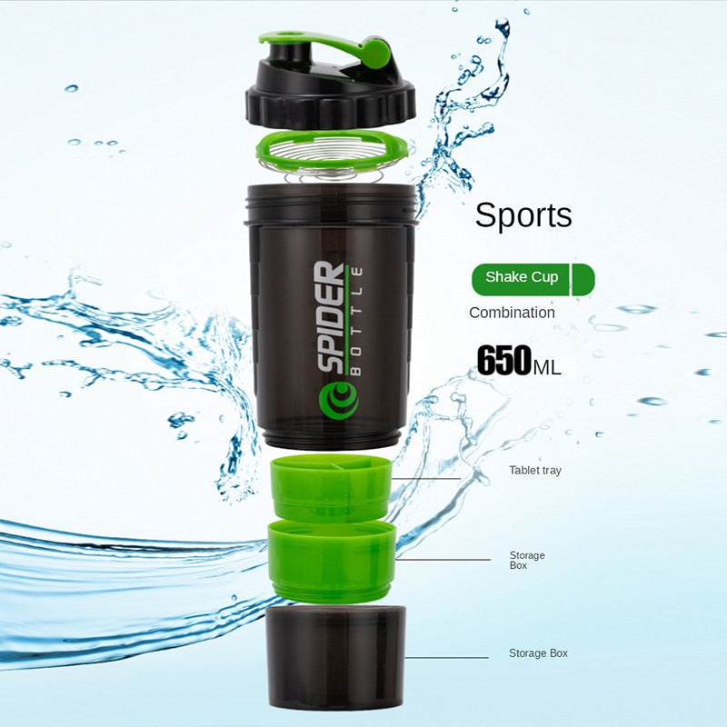 Body-Building 3 Layers Shaker Protein Bottle