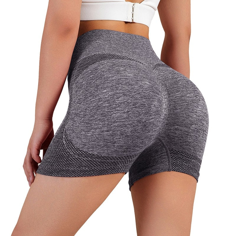 Women Sports Seamless Yoga Short Gray-Shorts